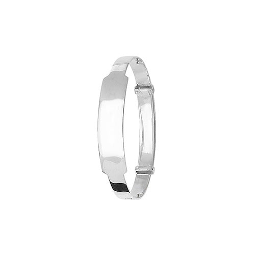 Silver Babies' Round Plain Id Expandable Bangle