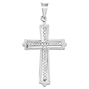 Diamond Cross Pendant in 18K White Gold