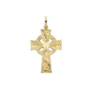 9K Yellow Gold Semi Solid Cross H Engraved