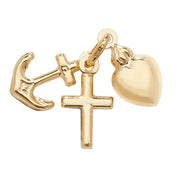 9K Yellow Gold Faith / Hope / Charity Pendant