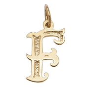 9K Yellow Gold Gothic Initial Pendant