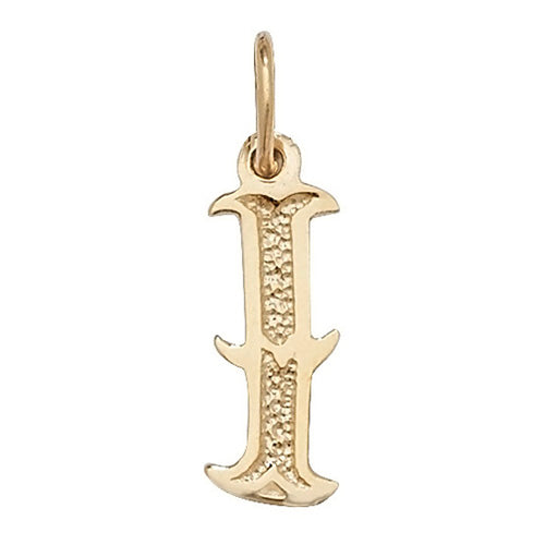 9K Yellow Gold Gothic Initial Pendant