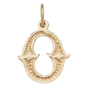 9K Yellow Gold Gothic Initial Pendant