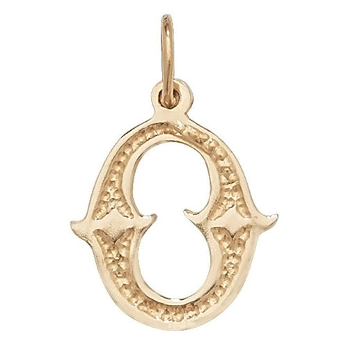 9K Yellow Gold Gothic Initial Pendant