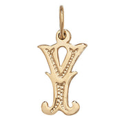 9K Yellow Gold Gothic Initial Pendant