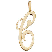 9K Yellow Gold Polished Script Initial Pendant