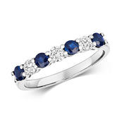 Sapphire and Diamond Ring in 9K White Gold