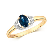 Sapphire and Diamond Ring in 9K Gold