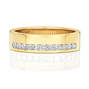 18K Yellow Gold Wedding Ring with Diamond