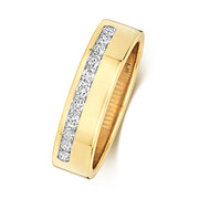 18K Yellow Gold Wedding Ring with Diamond