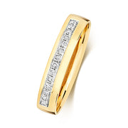 18K Yellow Gold Wedding Ring with Diamond