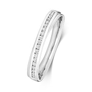 18K White Gold Wedding Ring with Diamond