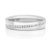 Platinum Diamond Wedding Ring D Shape 2mm