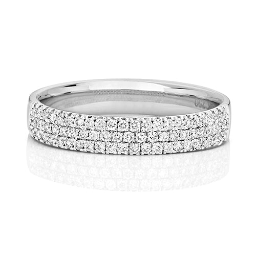 Platinum Diamond Wedding Ring D Shape 4mm