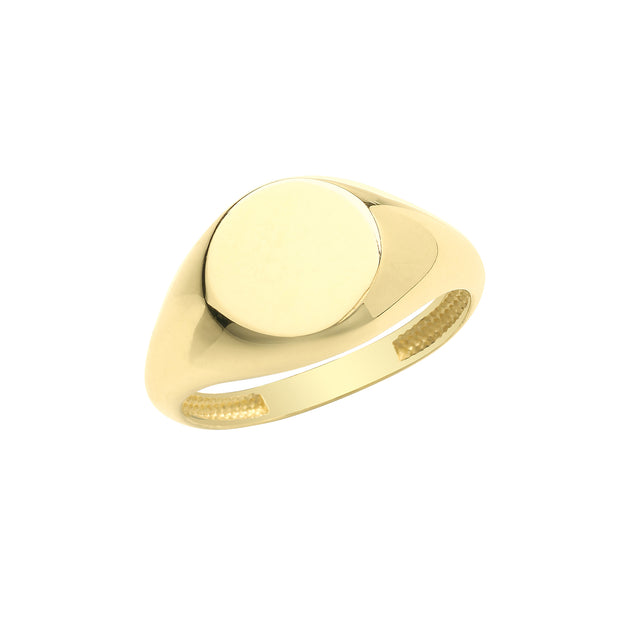 9K Yellow Gold Round Signet Ring