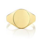 Ultra Light Weight Oval Signet Ring in 9K Gold