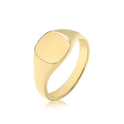 Medium Weight Cush Signet Ring in 9K Gold