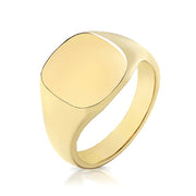 Medium Weight Cush Signet Ring in 9K Gold