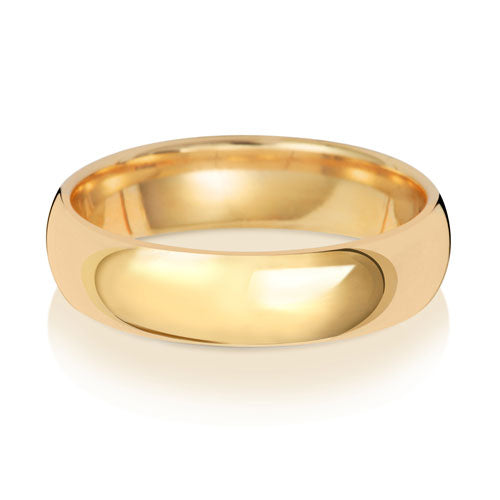 9K Yellow Gold Wedding Ring Trad Court 5mm