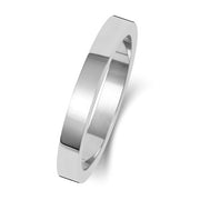 9K White Gold Wedding Ring Flat 2.5 Mm