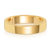 9K Yellow Gold Wedding Ring Flat 4 Mm