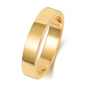 9K Yellow Gold Wedding Ring Flat 4 Mm