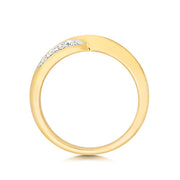 9K Yellow Gold Crossover Diamond Ring