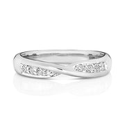 9K White Gold Crossover Diamond Ring