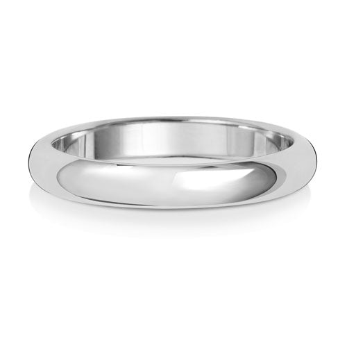 Platinum Wedding Ring D Shape 3mm