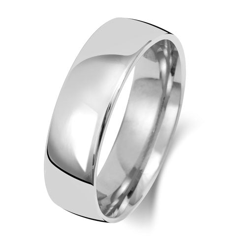 Platinum Wedding Ring Slight Court 6mm