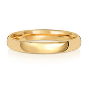 18K Yellow Gold Wedding Ring Slight Court 3mm