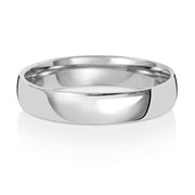 18K White Gold Wedding Ring Slight Court 4mm | Charmé