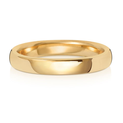 18K Yellow Gold Wedding Ring Soft Court 3mm