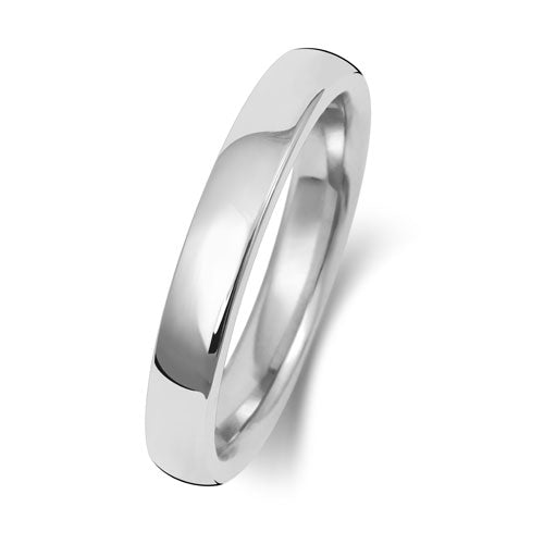 18K White Gold Wedding Ring Soft Court 3mm