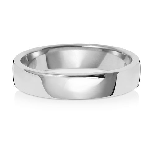 18K White Gold Wedding Ring Soft Court 4mm