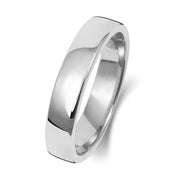 18K White Gold Wedding Ring Soft Court 4mm