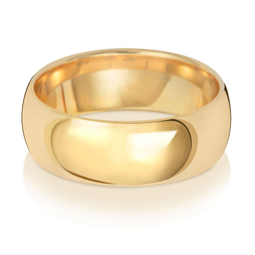 18K Yellow Gold Wedding Ring Trad Court 7mm