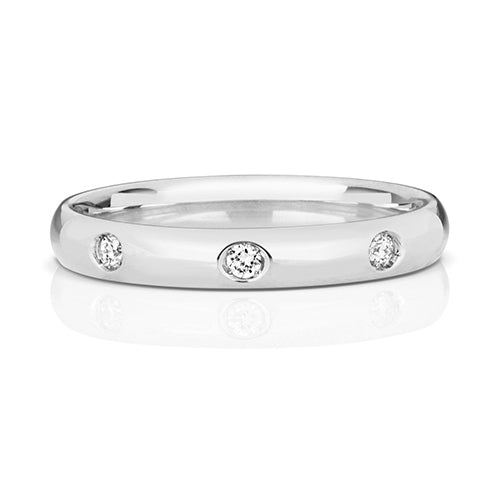 18K White Gold Wedding Ring with Diamond