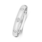 18K White Gold Wedding Ring with Diamond